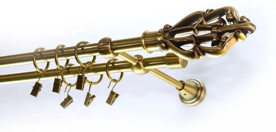 Kétsoros fém karnis szett antik arany bretan