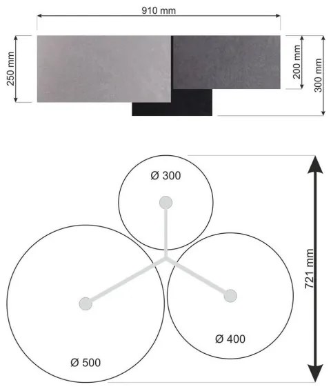 SPACE mennyezeti lámpa 3xE27/60W/230V