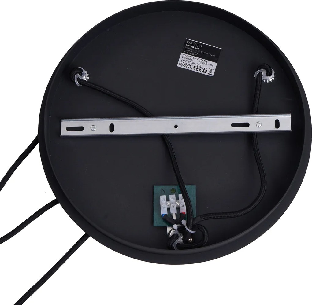 Art Deco függőlámpa fekete füstüveggel, 3 égős - Douglass