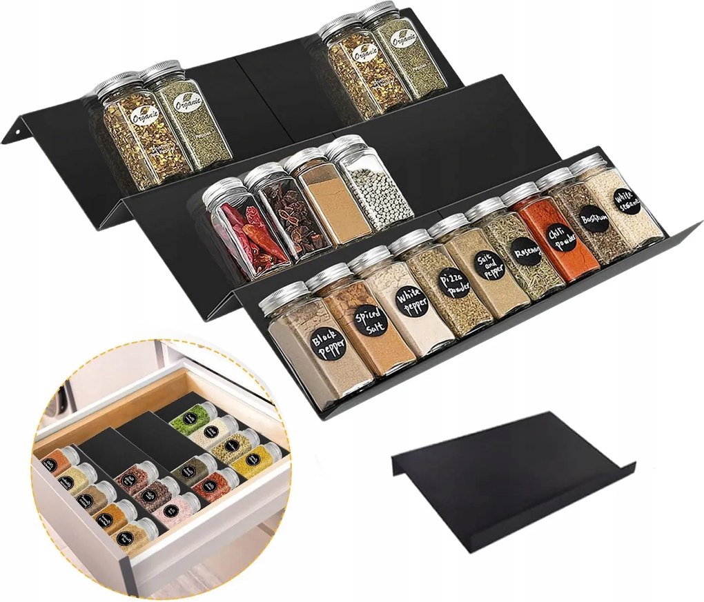 6DB Fűszertartó Fiókbetét Becsúsztatható Rendszerező Állítható 23 -46cm