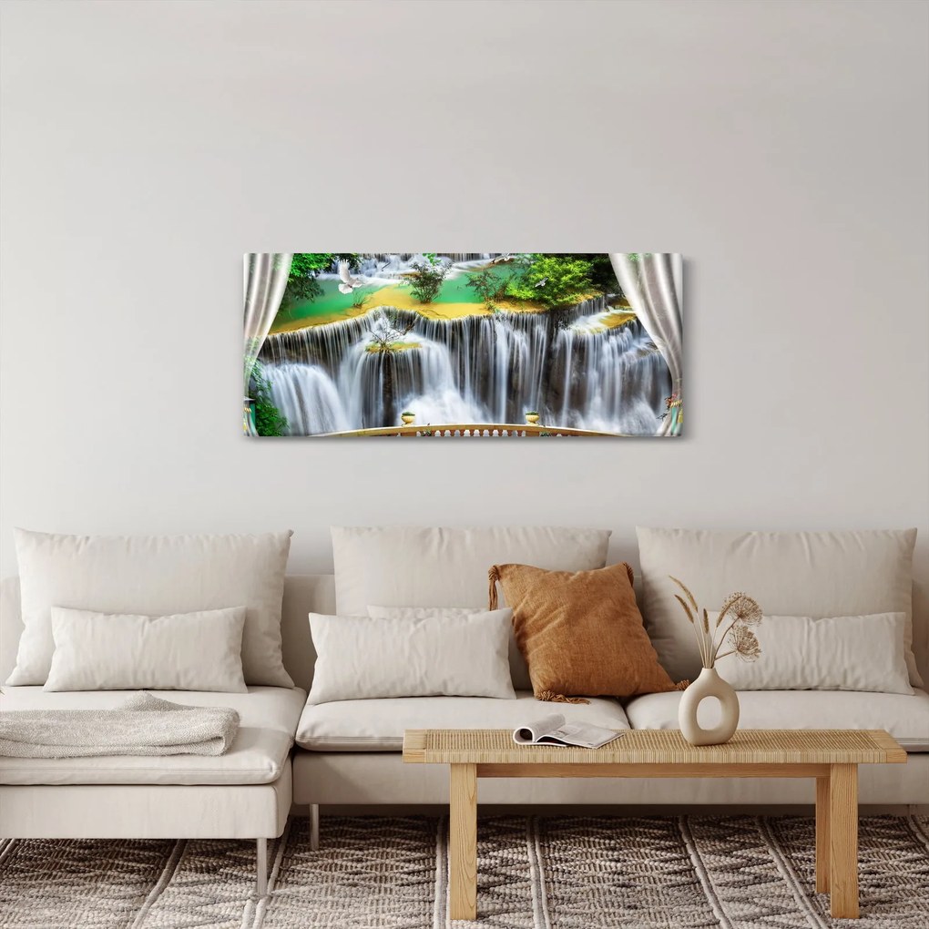 Kép - Varázslatos vízesések megtekintése (120x50 cm)