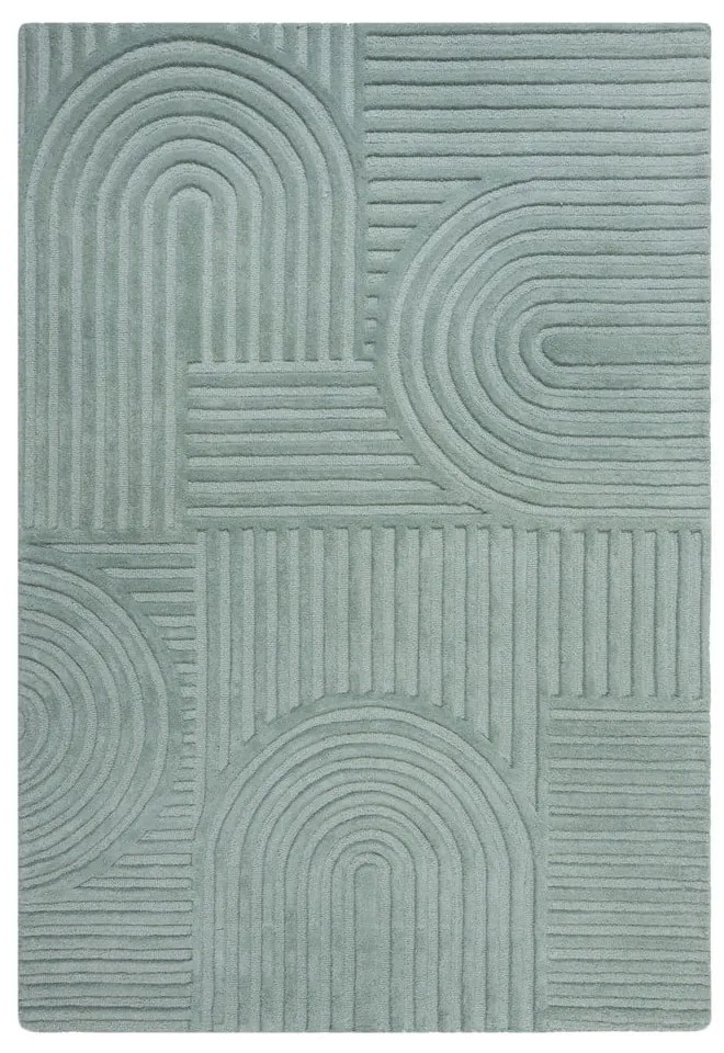 Zen Garden türkiz gyapjú szőnyeg, 120 x 170 cm - Flair Rugs