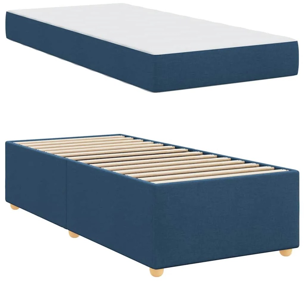 Ágykeret matracmal Kék 80 x 200 cm szövet