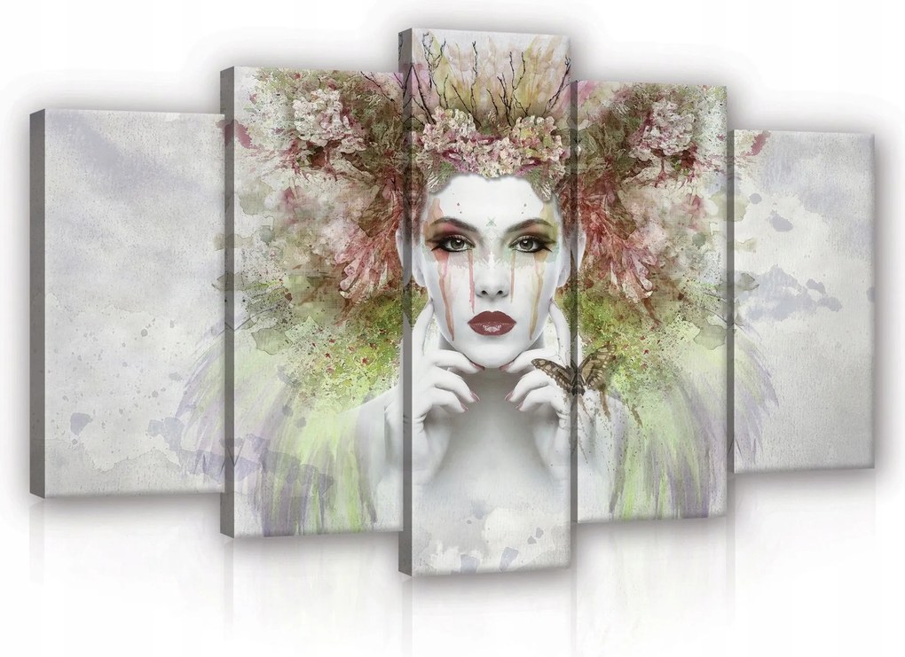 Vászonkép 100x60 moduláris portré nő fantázia érzelmek melankólia művészet