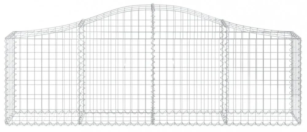 6 db íves horganyzott vas gabion kosár 200x30x60/80 cm