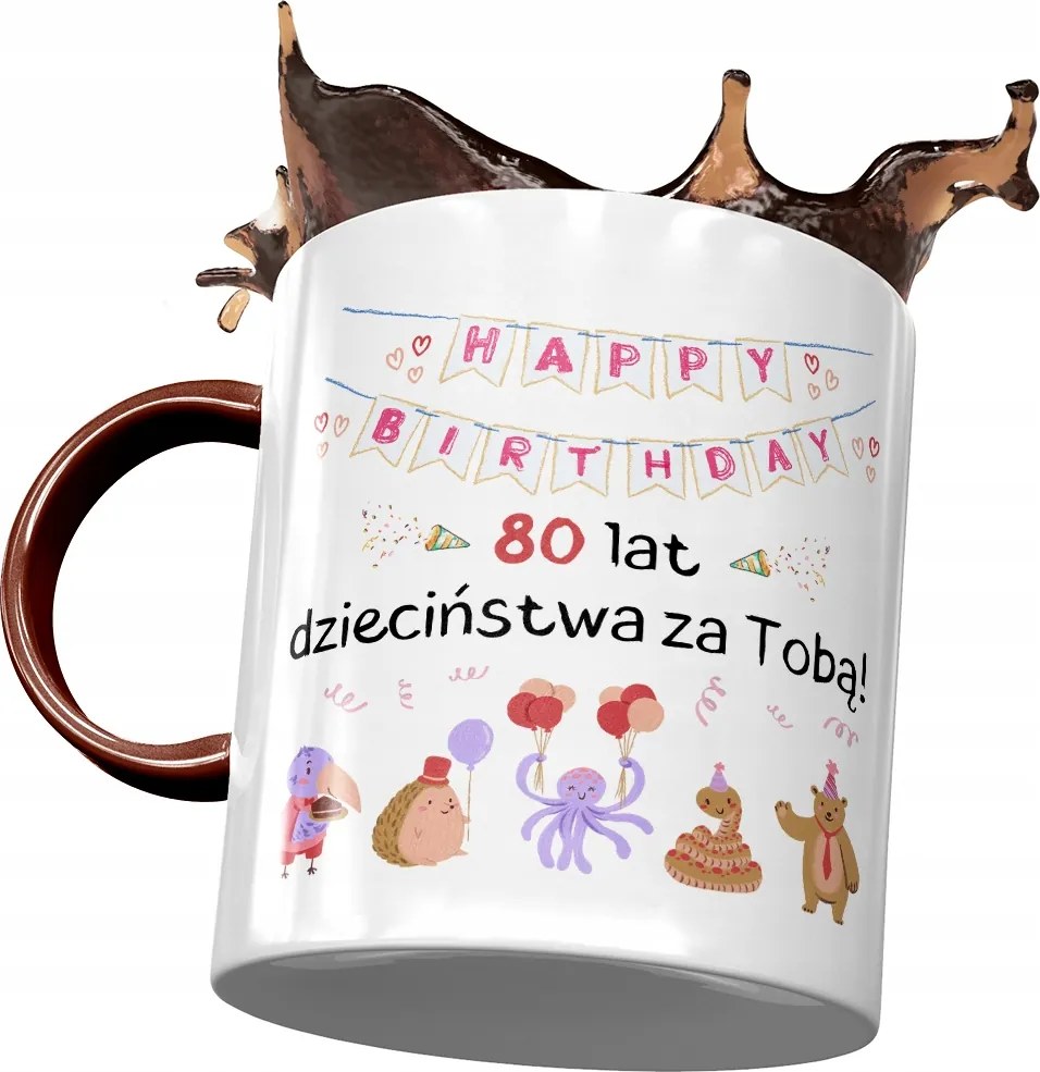 Bordó Bögre Születésnapra 80 80-es 80-as Ajándék Nyomtatott Fotóval