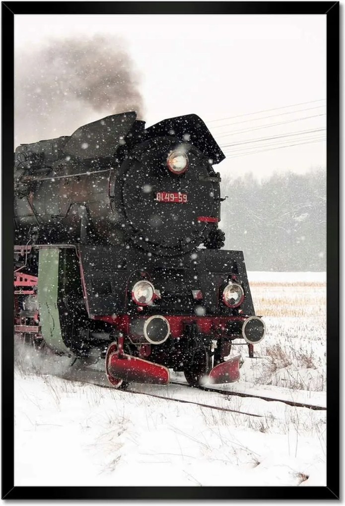 Poszterek keretben 40x60 Vonat Ol49-59 télen