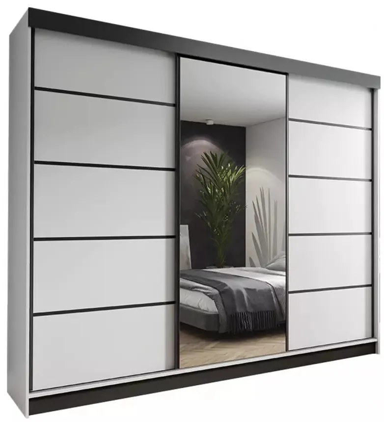 Amo 250 Tolóajtós Szekrény 250cm, Fehér