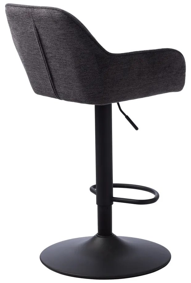 Sötétszürke kárpitozott állítható magasságú-karfás bárszék (ülésmagasság 65 cm) Nolan – Unique Furniture
