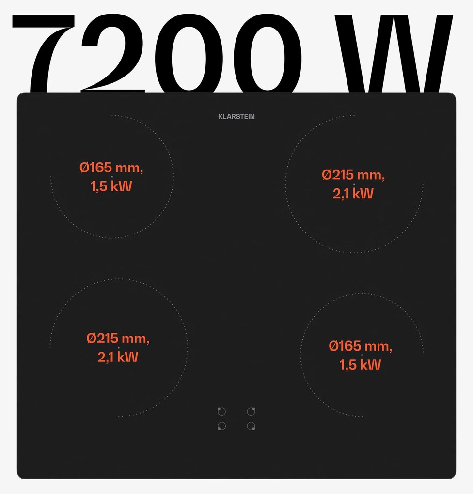 Klarstein ControlSync sütő és indukciós főzőlap szett, 9 funkció, 4 főzőzóna, 72 l űrtartalom