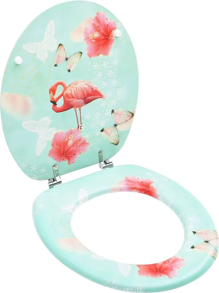 vidaXL flamingómintás MDF WC-ülőke fedéllel