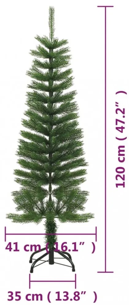 vékony polietilén műkarácsonyfa állvánnyal 120 cm