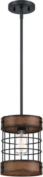 Westinghouse 61179 - Zsinóros függeszték LANGSTON 1xE27/60W/230V átmérő 19 cm barnwood