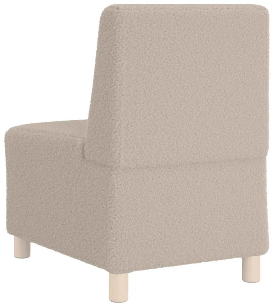 moduláris kanapéegység karfa nélkül, világosszürke, göndör, gyapjúszerű szövetből, 55 cm