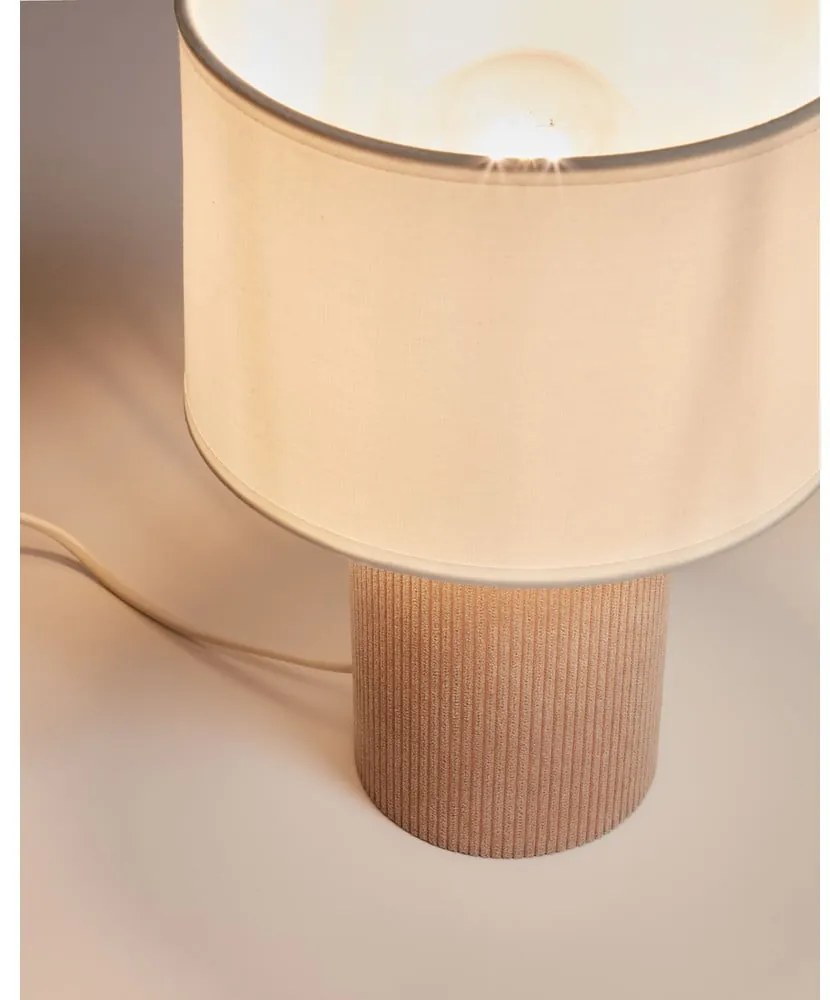 Fehér-bézs asztali lámpa textil búrával (magasság 29 cm) Bianella – Kave Home