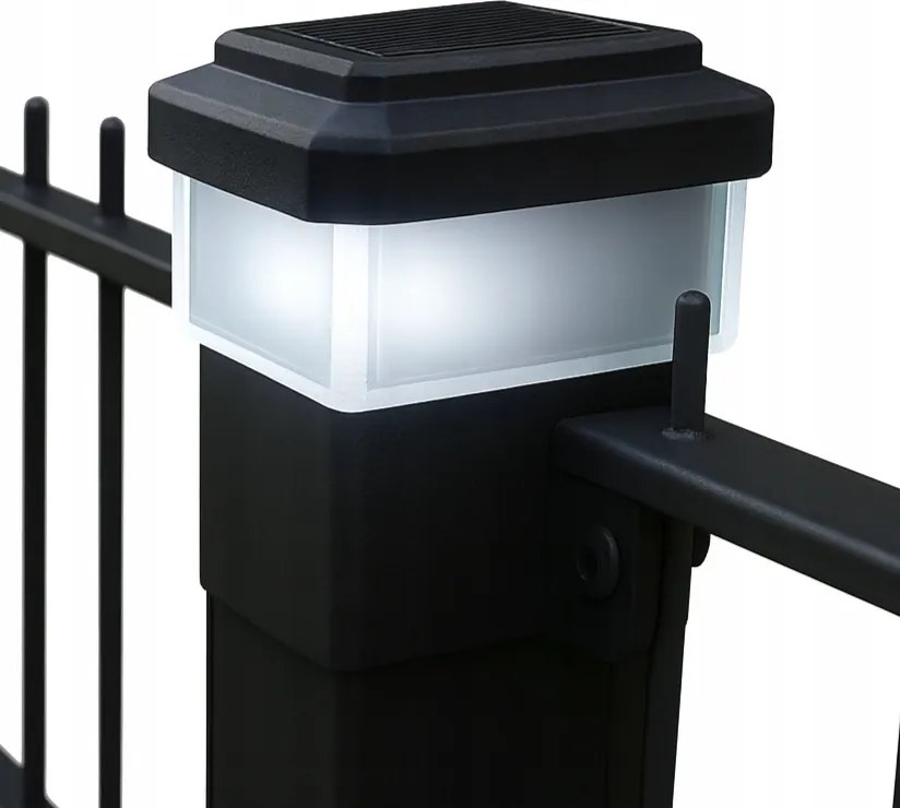 Napelemes Lámpa 8x8cm kerítésoszlophoz LED-es napellenző világító oszlop