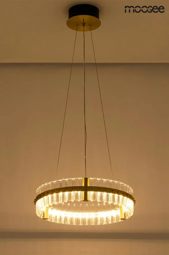KING HOME MSE010100165 SATURNUS Kristály Függesztett Lámpa Arany LED IP20