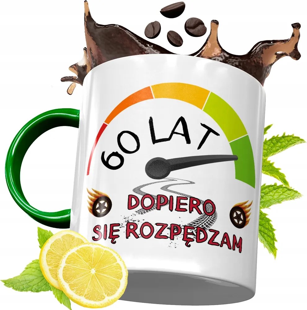 Zöld Bögre 60 60-ES 60. Születésnapra Ajándék fényképes nyomattal