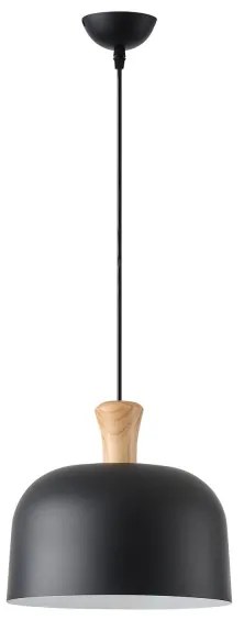 Csillár zsinóron 1xE27/15W/230V fekete átm. 27 cm