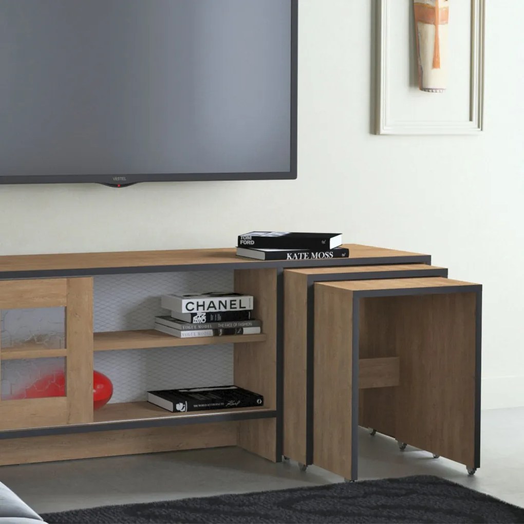 Revival TV-állvány, tölgy, 150 cm