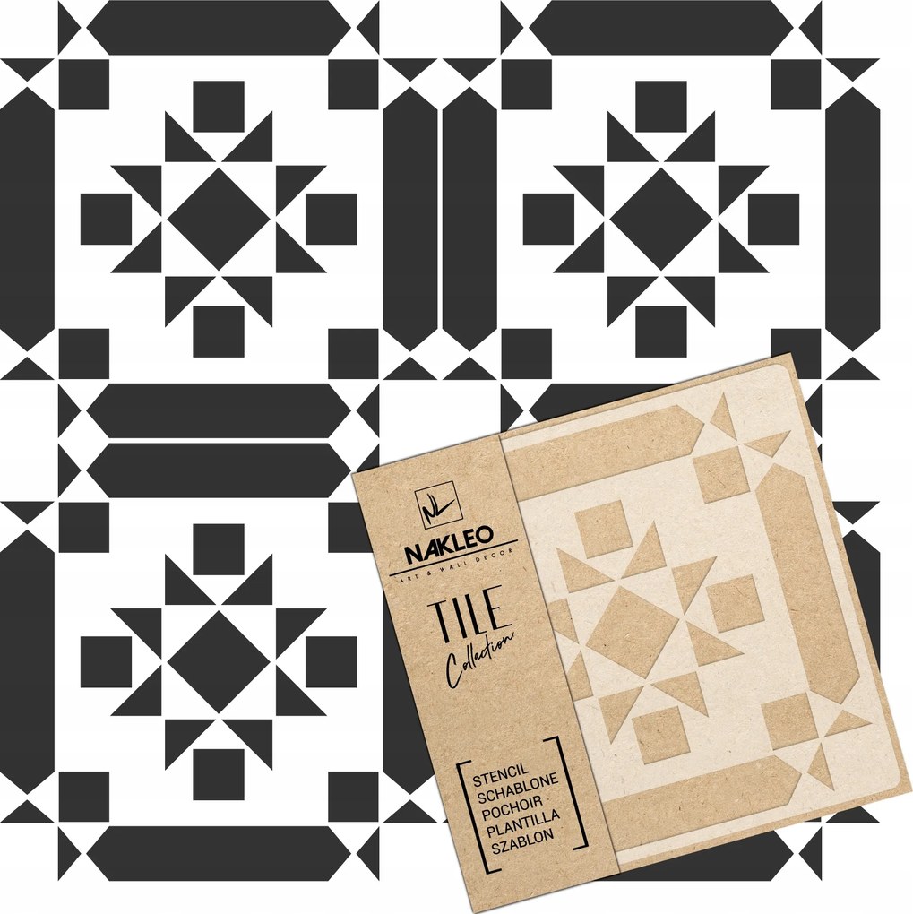 Festősablon Csempe Csempék Többször felhasználható 15x15cm Azték Frontera minta