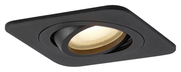 6 darabos, lekerekített, süllyesztett spotlámpa szett fekete GU10 50mm forgatható és dönthető IP44 - Alberto