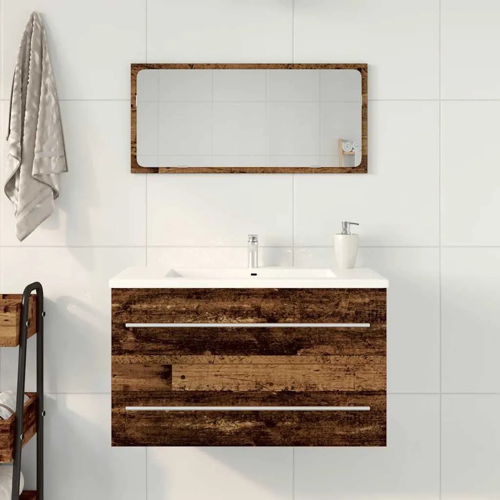 Antik fa színű szerelt fa mosdószekrény 80x38,5x48 cm