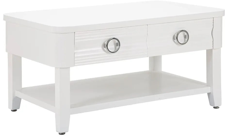 Fehér jegenyefenyő dohányzóasztal 60x90 cm Shine – Mauro Ferretti