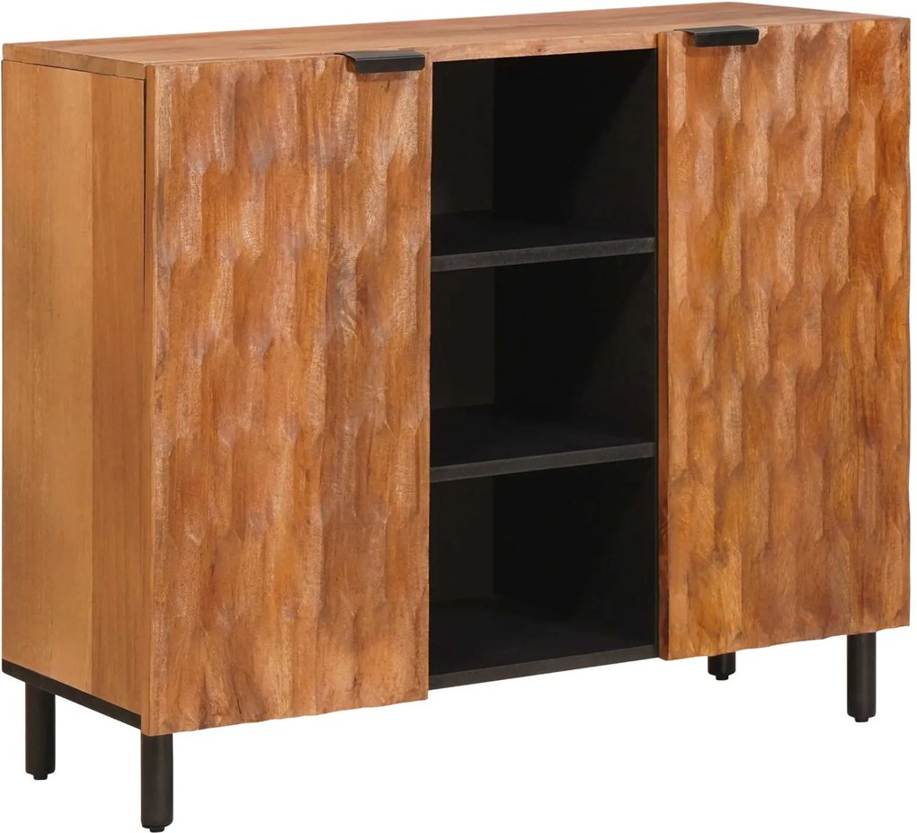 vidaXL Széf polcokkal Akácbarna felület 90 x 33 x 75 cm Tömör Mangófát