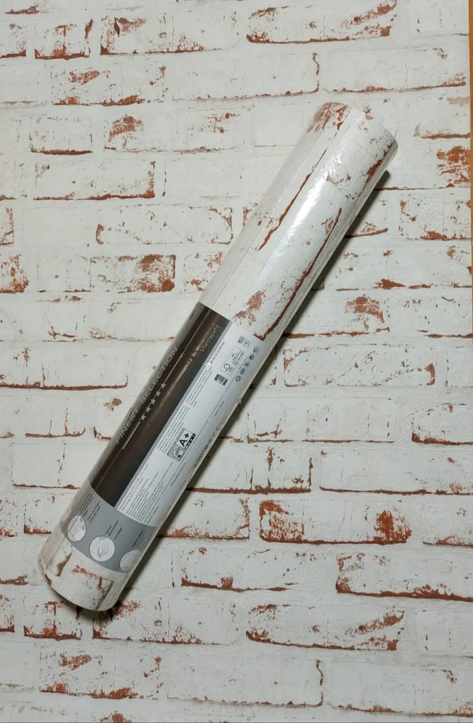 Fali tapéta tégla krém piros 3D hatás 150416