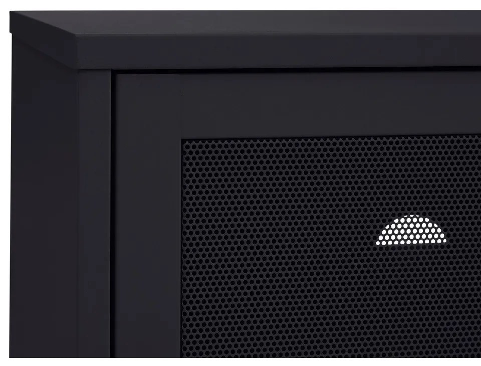 Fekete fém TV-állvány 160x55x45 cm Veep – Unique Furniture