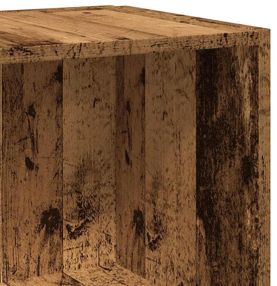 antik fa színű szerelt fa sarokszekrény 33 x 33 x 132 cm