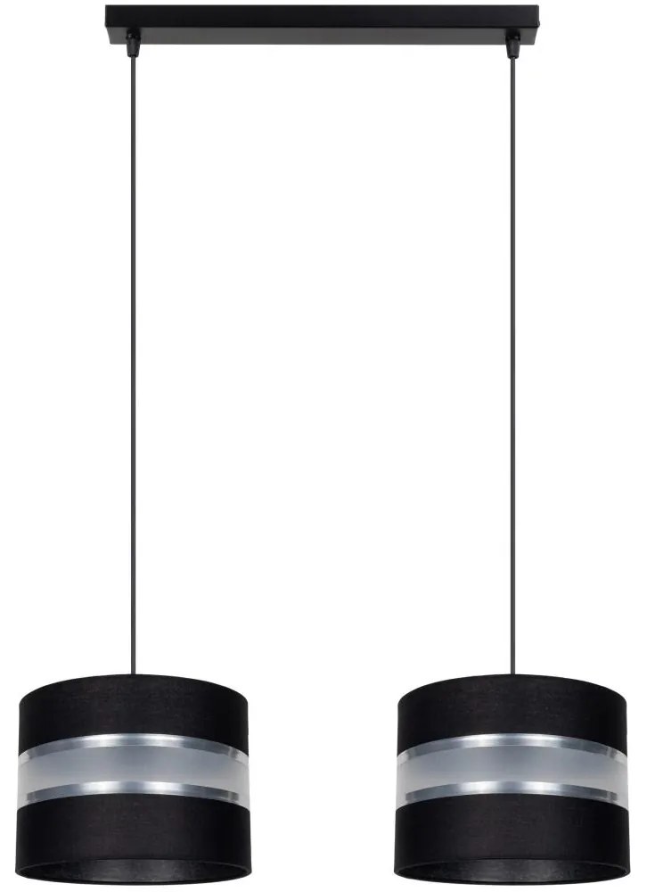 Csillár zsinóron CORAL 2xE27/60W/230V fekete