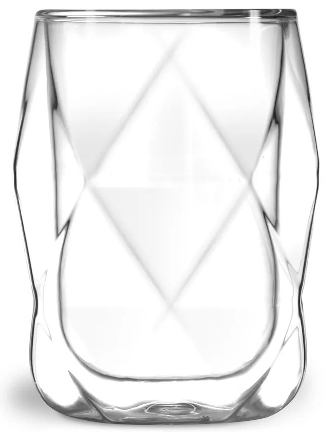 Geo 2 db-os duplafalú lattés pohár készlet, 250 ml - Vialli Design