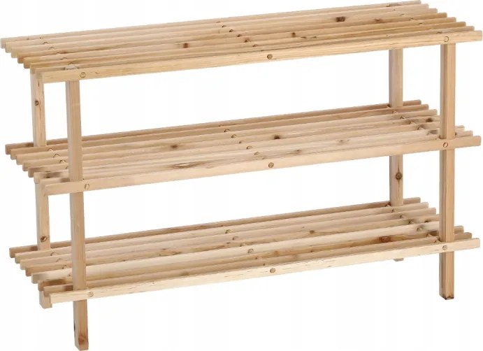 Fa cipősszekrény 3 polccal 80x26x49,5cm