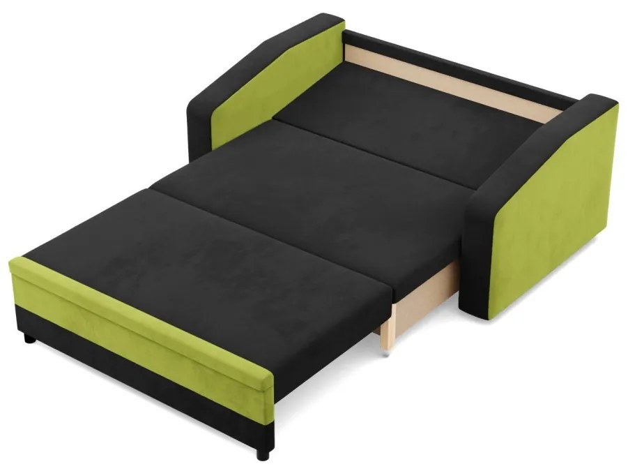 Hewlet kanapé, szövet anyag, fekete - zöld