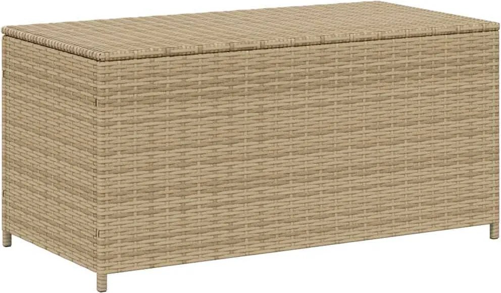 vidaXL vegyes bézs polyrattan kerti tárolóláda 190 L