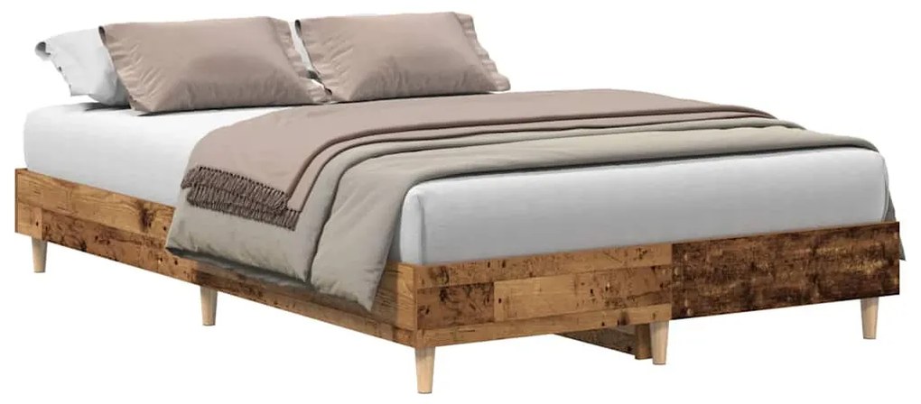 antik fa szerelt fa ágykeret matrac nélkül 135x190 cm