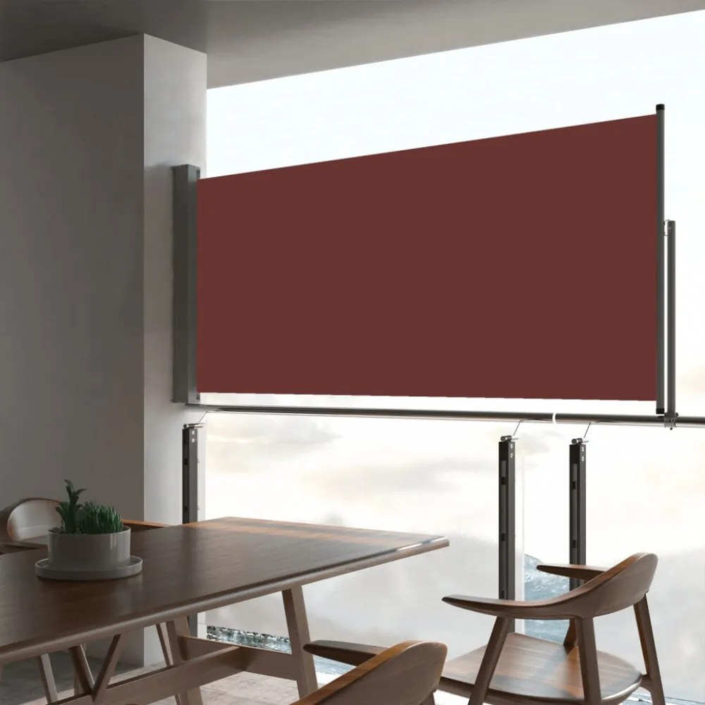 barna kihúzható oldalsó terasz napellenző 60 x 300 cm
