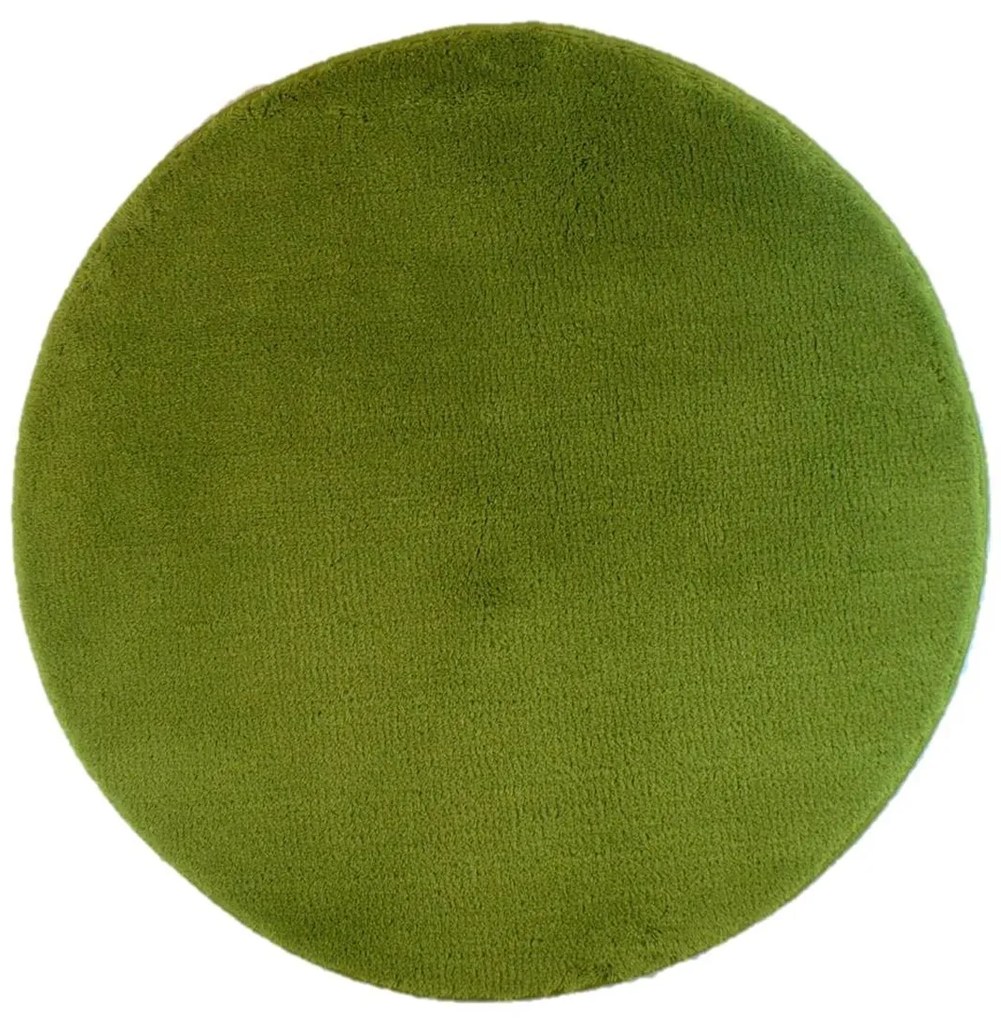 Fürdőszoba-szőnyeg UNI COLOR Zöld - Zöld / Kör Ø 90 cm