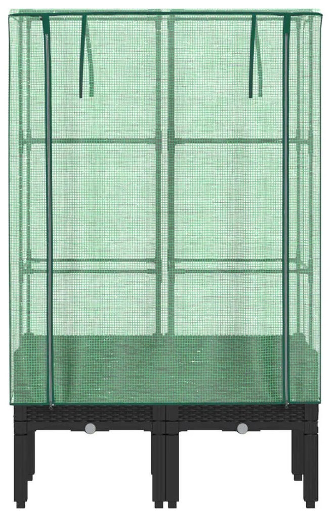 Rattan megjelenésű magaságyás melegháztakaróval 80x40x140 cm