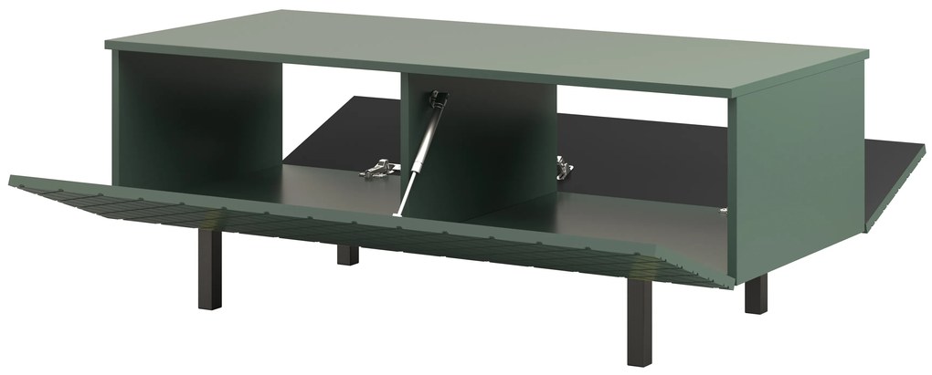 Scalia II 120 2K dohányzóasztal fiókkal - matt sötétzöld / fekete lábak