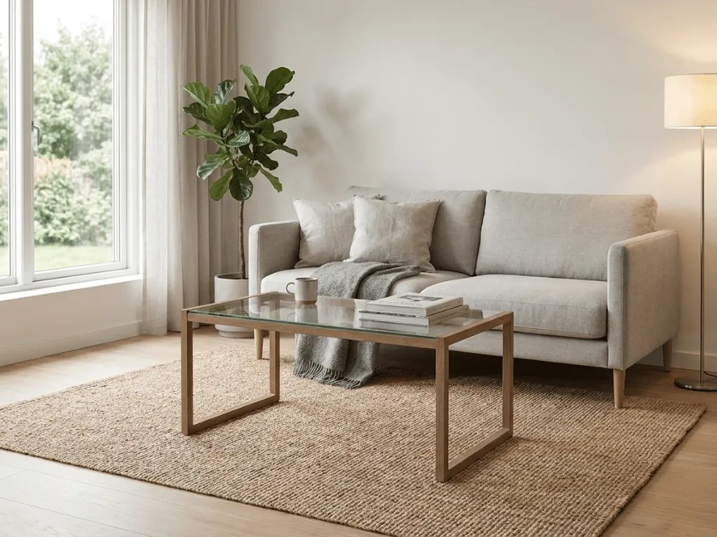Konferenciasztal NATURELE üveglappal, 90x50 cm, sötétbarna