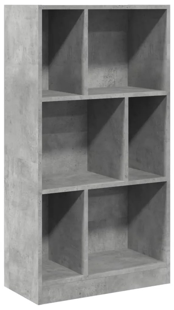 betonszürke szerelt fa könyvespolc 57 x 28,5 x 107,5 cm