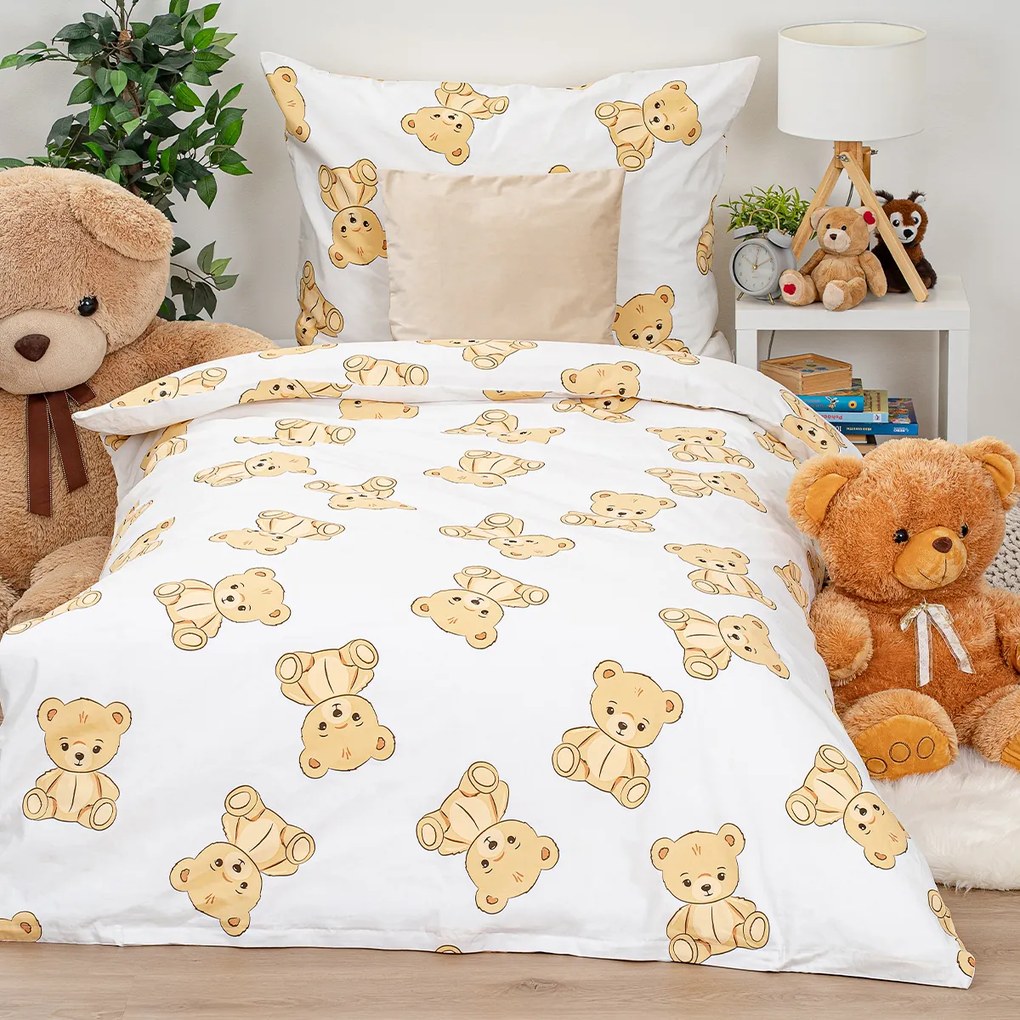 4Home Teddies pamut ágyneműhuzat, 140 x 200 cm, 70 x 90 cm, 140 x 200 cm, 70 x 90 cm