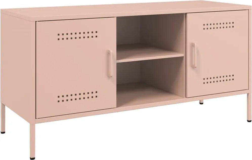 vidaXL rózsaszín acél TV-szekrény 100,5 x 39 x 50,5 cm