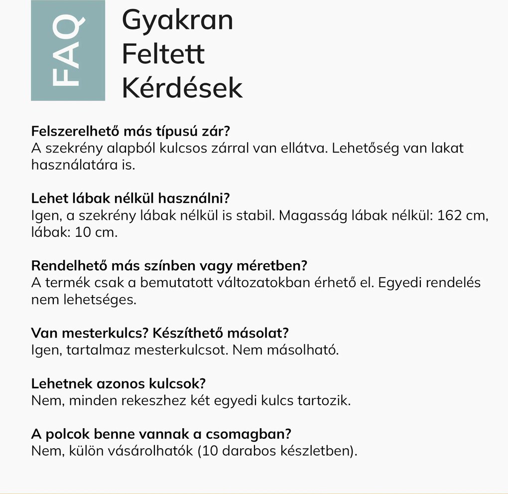 BOZP öltözőszekrény 10 ajtós szürke-pasztell: BARTEK 1360 x 1720 x 450 mm