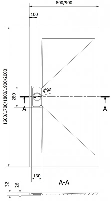 Mexen, Mexen Egon téglalap alakú SMC 160 x 80 cm, fehér - 4R108016