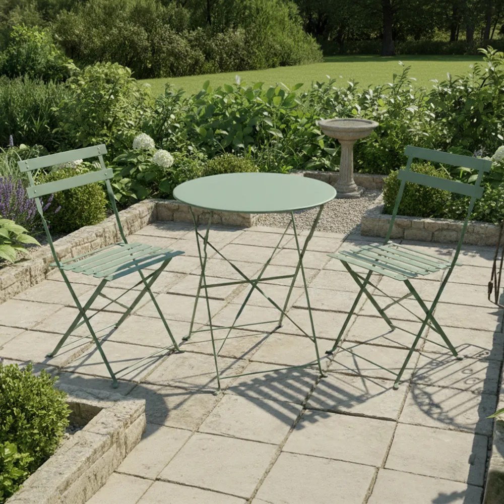 Kerti szett 1+2, zöld, acél, OBAX NEW