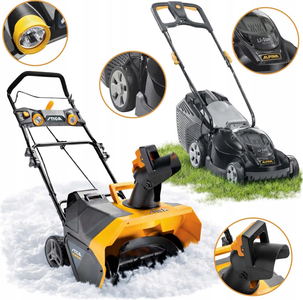 Hómaró Stiga St 4851 Ae Fűnyíró Alpina Bl 340 Li Akkumulátor 4 Ah Készlet